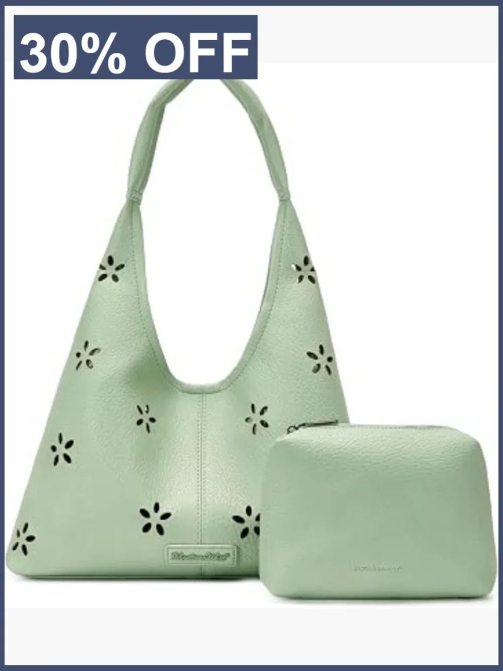 Slouchy Hobo Shoulder Bag Tote with Pouch Soft PU Leather Lightweight
